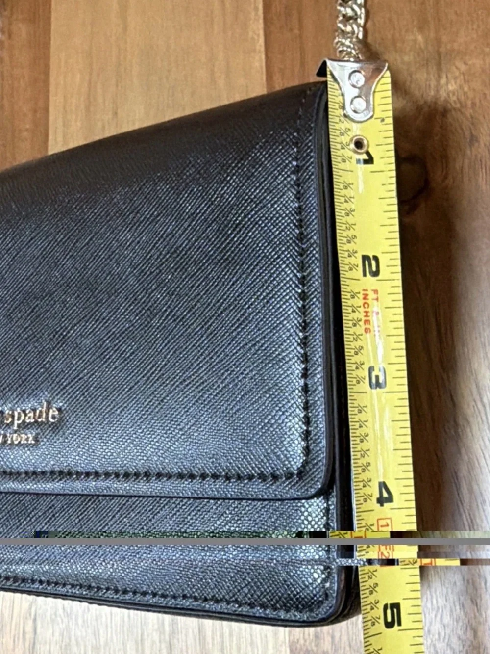 Kate Spade Black Small Crossbody Bag with Gold Chain EUC Youth